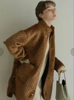M_✴︎kapok リバーシブル ロングコート✴︎ノーカラー ✴︎キャメル 
