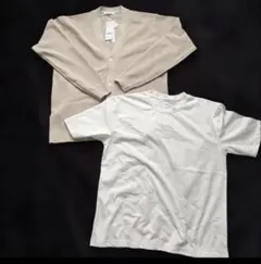 グローバルワークGLOBAL WORK カーディガン ＆ Tシャツ セット 白のサムネイル