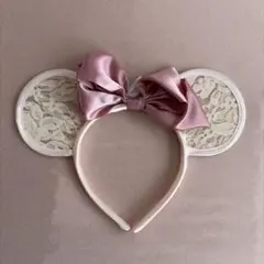 ディズニー ミニーカチューシャ レース ピンク