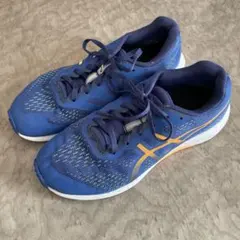 アシックス レーザービーム 23.5cm ブルー 青 運動靴 スニーカー