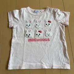 Miki House ウサギ刺繍 Tシャツ