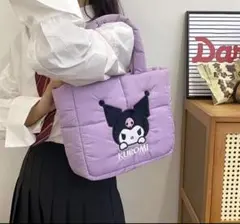 サンリオ　KUROMI キルティングトートバッグ 紫