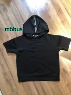 mbus フード付きパーカー 160サイズ 黒 半袖 ジュニア　モーブス