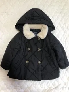 petit main 90サイズ 黒 アウター　ブラック　ファー　フード