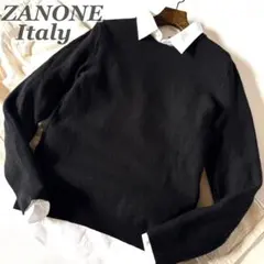 イタリア製 ZANONE ザノーネ ウール100% ニット セーター 52 黒のサムネイル