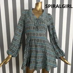 SPIRALGIRL 花柄長袖Aラインミニワンピース
