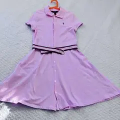 POLO ポロシャツスタイル ワンピース 半袖 150cm 桜ピンクのサムネイル
