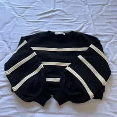 Blue Strive バルーンスリーブ クロップドニット