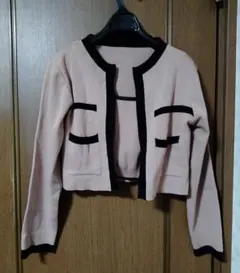 GRL　配色ニットアンサンブル　カーディガン＆タンクトップ　キャメル