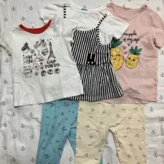 【ズボン2点未使用】キッズ　半袖Tシャツ　ズボン　レギンス　90  5点セット