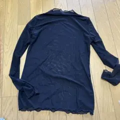レディース トップス シースルー シアーインナー タートルネック 透け感 黒