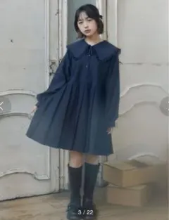 新品♪ メリージェニー　なえなのコラボ　リボンプリーツワンピースのサムネイル
