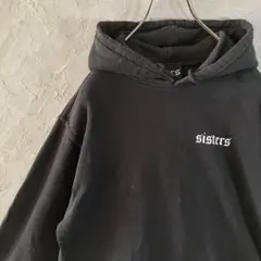 USA製 ヴィンテージ パーカー sisters バックプリント 黒 IW11