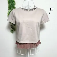 エベルモーション・F 半袖Tシャツ カットソー 裾チュールフリル レースのサムネイル