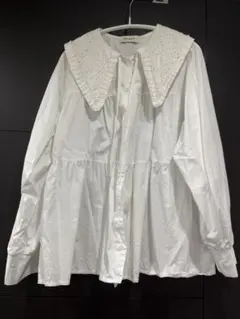 yori スカラップカラー ブラウス ホワイト 甘トップス - メルカリ