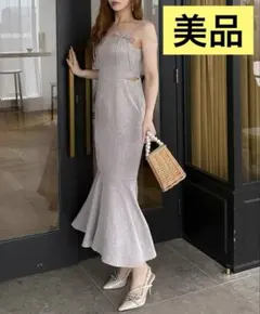 美品 ROYAL PARTY ノースリーブワンピース Fサイズ ベージュ系