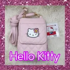 ✨新品未使用✨キティ　スマホショルダーバッグ　キルト　キルティング