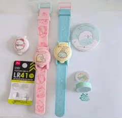 すみっこぐらし腕時計　電池＋バッジ＋スタンプ付