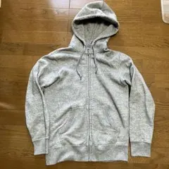 ユニクロ　グレー フルジップ フード付きパーカー　Sサイズ