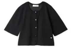caban ファインポリエステル ハーフスリーブポケットカーディガン