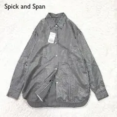近年モデル 未使用タグ付き スピックアンドスパン グリッター ストライプシャツのサムネイル