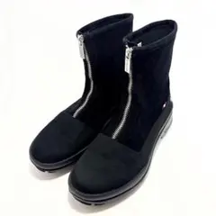 ルコックスポルティフ 防水 厚底 フロントジップ ブーツ スエード 25cm