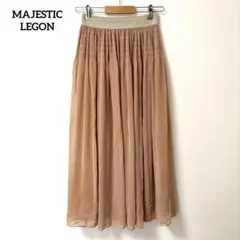 マジェスティック レゴン【F】ロングスカート シフォン ゴム フレア 透け感のサムネイル