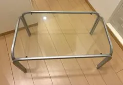 ☆週末SALE☆ガラステーブル レトロ　モダン　インテリア　机のサムネイル
