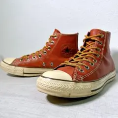 CONVERSE 本革 レザー オールスター ハイカット 茶 25.5 ワーク