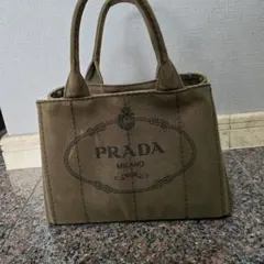 PRADA プラダ カナパ S ブラウン ハンドバッグ キャンバス