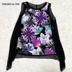 TOKUKO 1er VOL トクコ 変形チュニック 花柄 ノースリーブ Mのサムネイル