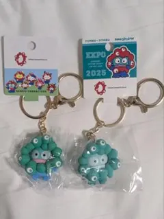 ミャクミャクなりきりマスコット　パステルと推しカラーキーホルダー　ハンギョドン