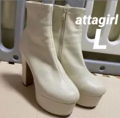 attagirl 厚底 ショートブーツ ホワイト L