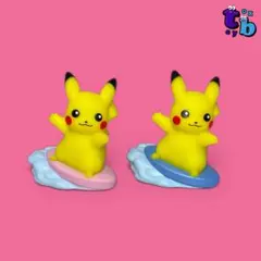 ポケモンキッズ【30周年 なみのりピカチュウ 青&ピンクサーフボード】指人形