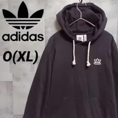 adidas アディダス メンズパーカー トレフォイル 黒 O(XL) スポーツ