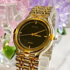 SEIKO セイコー ドルチェ DOLCE 腕時計 黒文字盤 ローマン コンビ