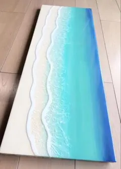 ✨ 月光に包まれる海　蓄光オーシャンアート 本物の砂×三層の波「受注制作」 ✨ 月光に包まれる海 蓄光オーシャンアート 本物の砂×三層の波「受注