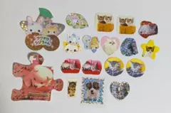 猫 犬 ネコ イヌ ラメ フレークシール シール シート レトロ 平成