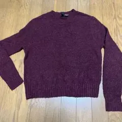バーガンディ 長袖ニットセーター　※今週処分予定！