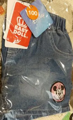 【新品・未使用】ベビードール　デニムショートパンツ　１００㌢