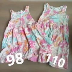 H&M 姉妹　ワンピース　ワンピ　お揃い　100 110 120 セット