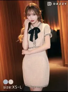 dazzy♡ツイードリボンミニワンピース