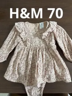 H&M オーガニックコットン 花柄ワンピース 74cm