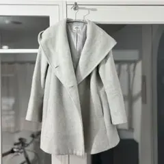 ウール混 コート ミドル丈 ライトグレー