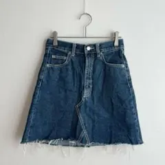 4150 ZARA ザラ　デニムスカート　台形　ダメージ加工　平成　Y2K