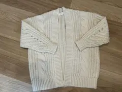 新品未使用　ロペピクニック　 アイボリー ケーブルニット カーディガン 38
