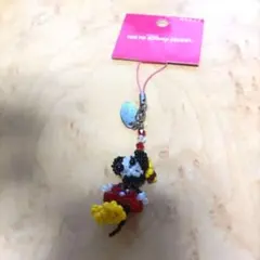 【ディズニー】ビーズストラップ　ミッキー　新品未使用