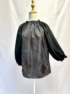 着物リメイク　大島紬リメイクトップス