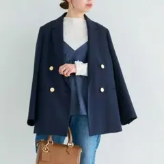 早い者勝ち【美品】グリーンレーベル ツイードライク ボックス ダブル ジャケット