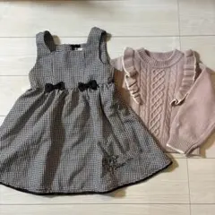 メゾピアノ　ワンピースとニットのセット